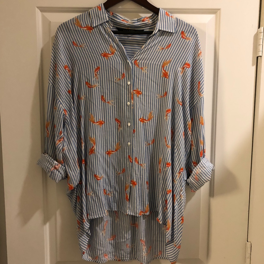 Zara goldfish button up